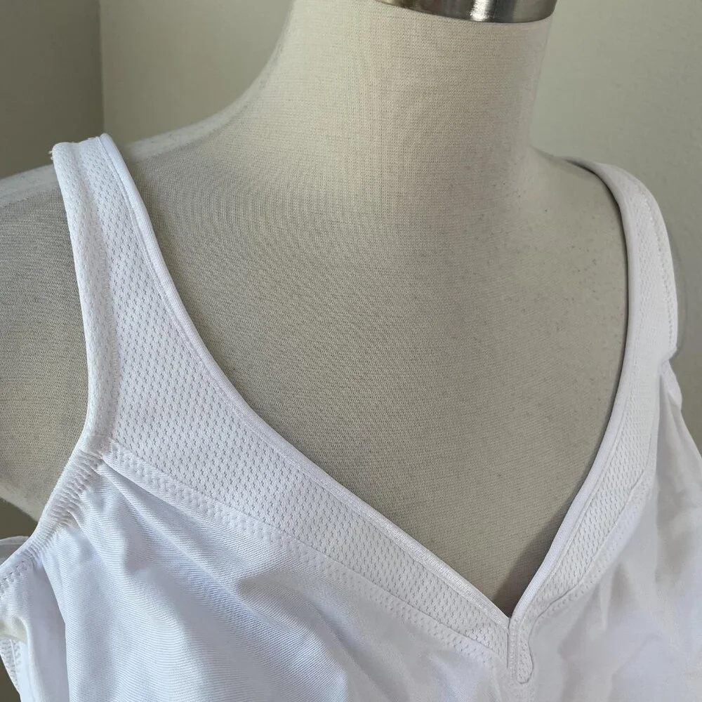 NEW Glamorise Sports Bra Womens 48F White Wireless Full Coverage Mesh Support - Picture 2 of 9